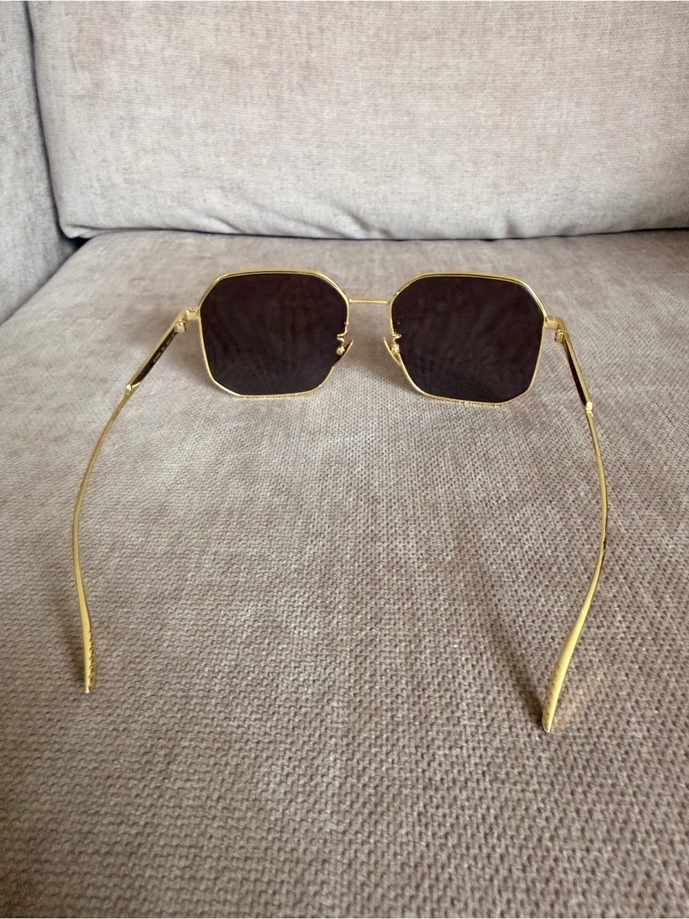 Bottega Veneta Gold Frame Black Lens Geometric Women's Sunglasses BV1108SA - Picture 9 of 12